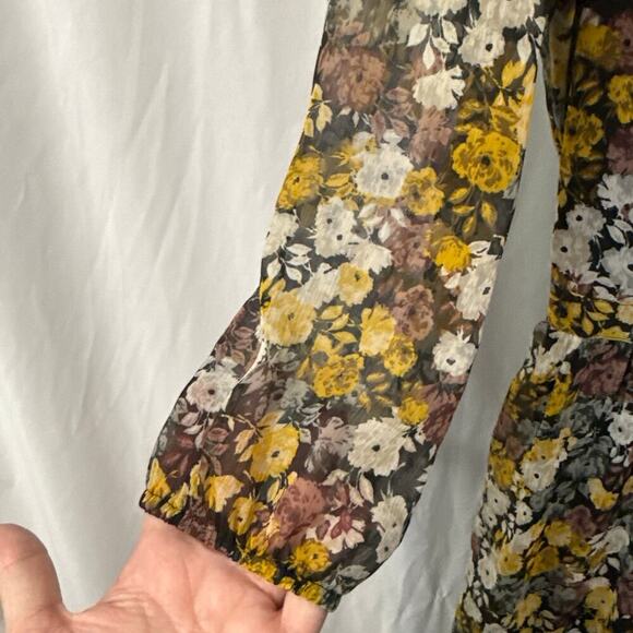 Abercrombie & Fitch Midi Dress Medium Floral Boho Peasant - Picture 12 of 13